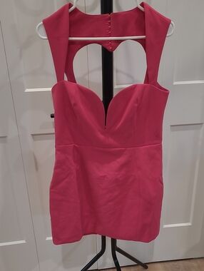 Oh Polly Hot Pink Sweetheart Mini Dress